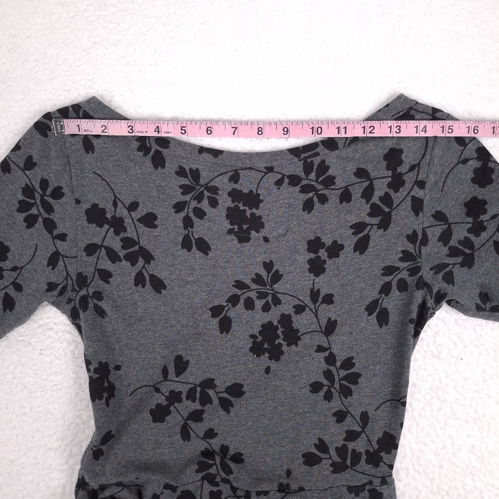 Effie's Heart Ava Dress floral pockets knee length whimsical fit flare twee gray - Picture 4 of 10